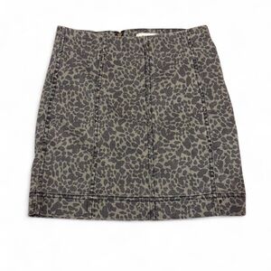 Jolt Gray Leopard Print Mini Skirt
